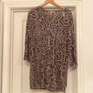 Calypso sequined lace tunic/minidress. Size M. Never worn.